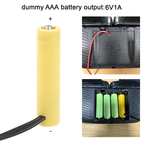 6V LR3 AAA Dummy Batteri AAA Batterieliminator Kabel Ersätter 4st 1.5V AAA Batterier för LED Ljus Leksak Fjärrkontroll[GKS] 0.09 EU