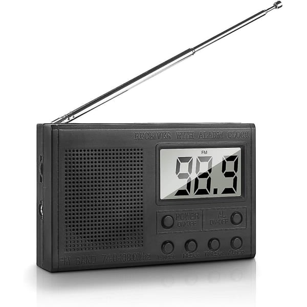 Fm Digital Radio Kit Diy Fm 87-108mhz justerbar trådlös mottagare Tidsinställd sändningsfunktion för Sol black