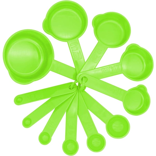 Kitchen Baking Plastic Measuring Spoon &Cups Set For Dry Or Liquid (11 Pcs)