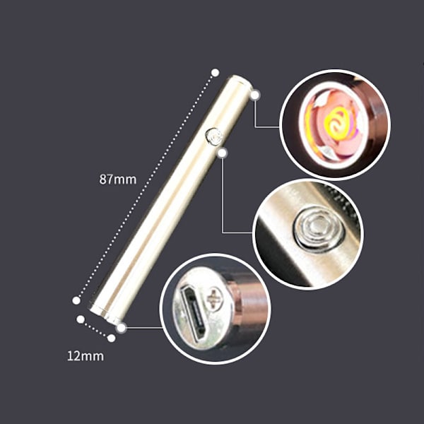 USB-tenner Vindtett bue Elektrisk Plasma Oppladbar lighter