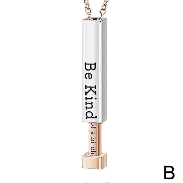 Be Kind of A Bitch Halsband - Rostfritt Stål Halsband med Dold Text Silvery