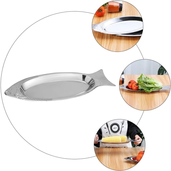 Galaxy Fisk Serveringsfat Rostfritt Stål Fiskfat för Kött Aptitretare Dessert Fisk