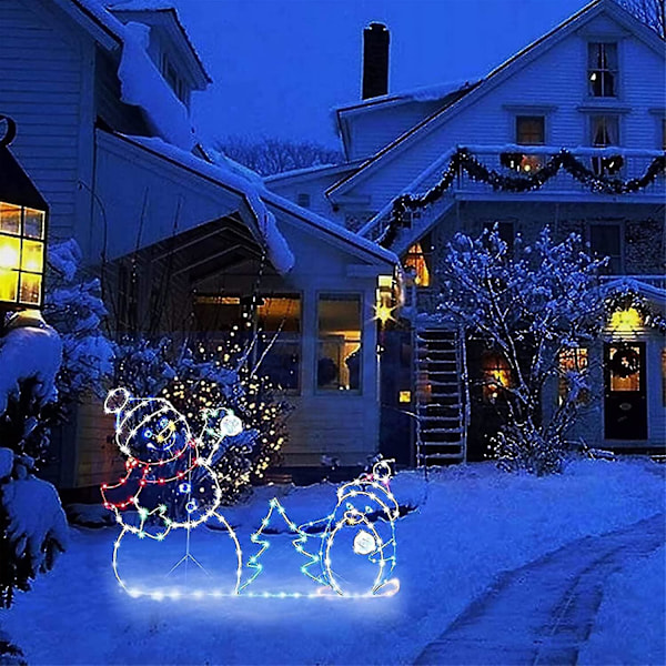 LED Snømann Julelys Utenfor Juledekorasjoner Utenfor Juledekorasjoner Amerikanske Julelys Utenforfigurer Snømann Dekorasjon