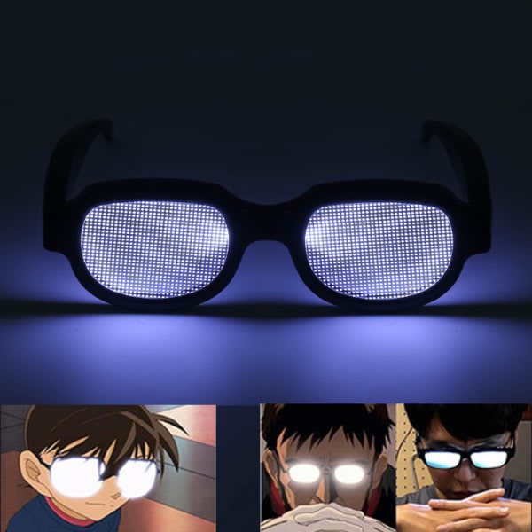 Nya Led Ljusglasögon Conan Med Samma Typ av Självlysande Glas A4