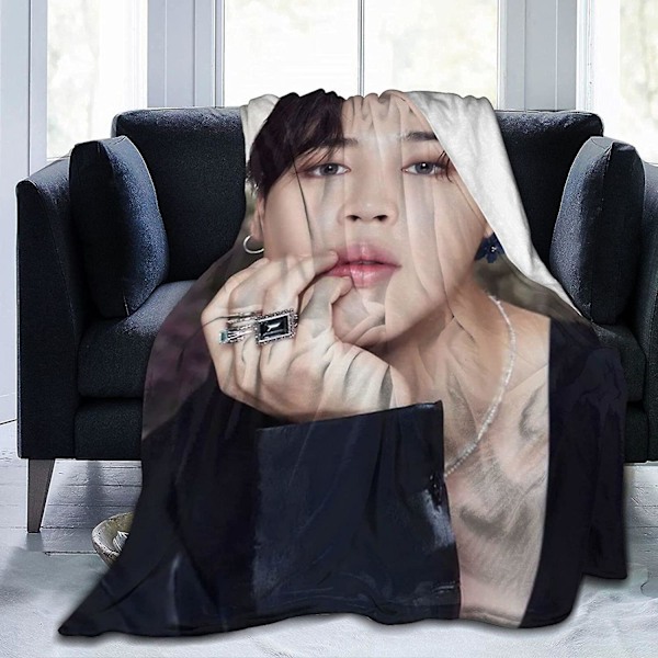 Bts Jimin tæppe hjem sovesal tæppe let varmt hyggeligt tæppe-y338 50x40in 125x100cm