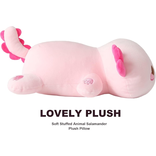 Onsoyours Söta Axolotl Plyschdjur, Mjukt Fyllt Djur Salamander Plyschkudde, Kawaii Plyschleksak för Barn (Grön Axolotl, 13 tum) Pink