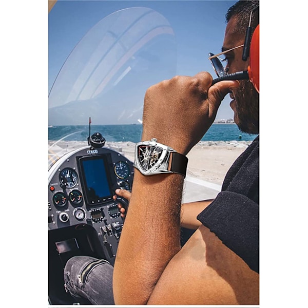 Triangulär mekanisk armbandsur, helt ihålig design【GKS】