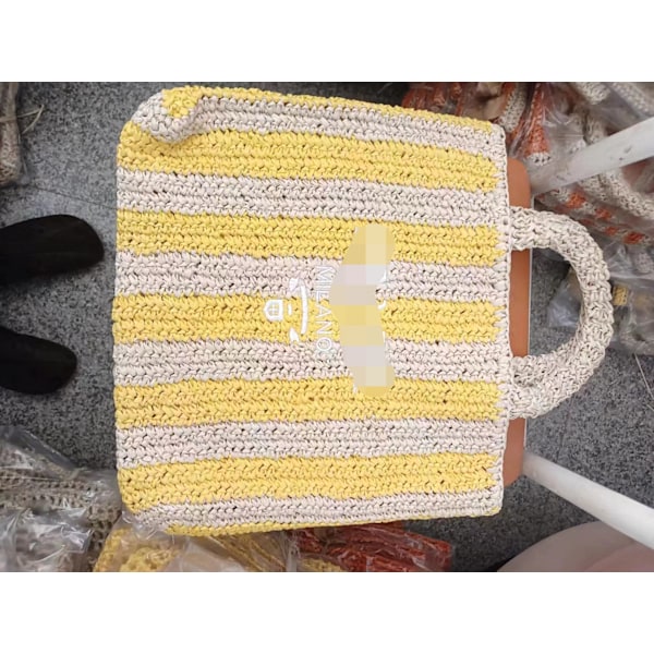 Internetberømthed græs vævet taske, håndtaske strandtaske daglig taske Farve 5 Color 2 39*36cm