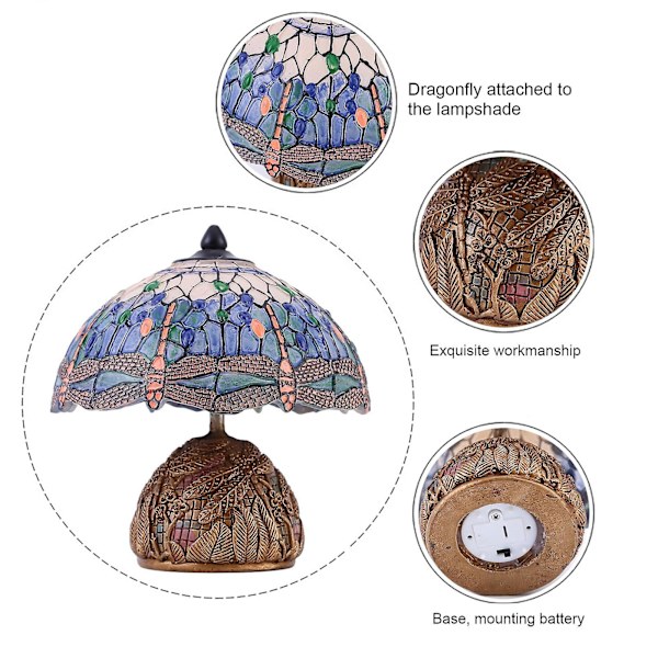 Håndlavede glasbordlamper / skrivebordslamper / sengebordelamper inspireret af Tiffany - Julegave