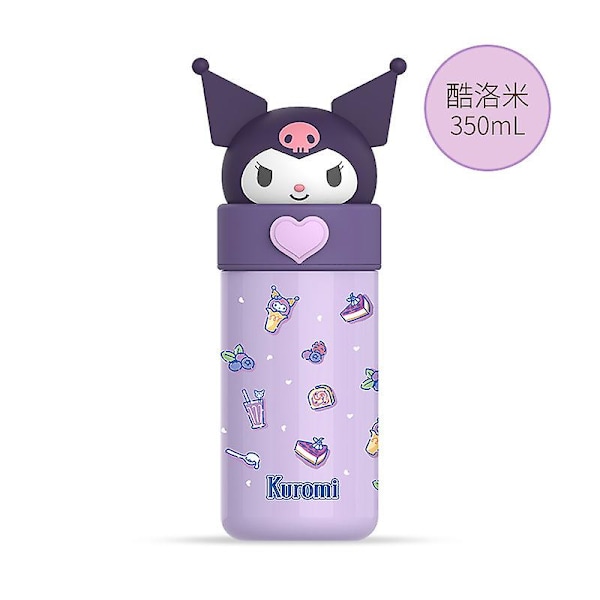 350ml Korean Style Sanrio Thermos Mug Kawaii My Melody Kuromi Cartoon Sports Water Bottle Coffee Cup Kids Water Bottle Gift Kuromi Kuromi Kuromi