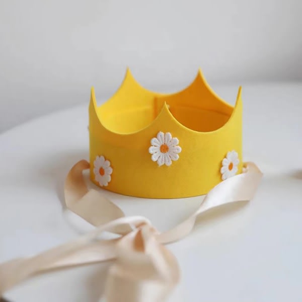 Ins Kids Daisy Birthday Party Crown Gul Rosa Blomma Hatt Baby Yellow