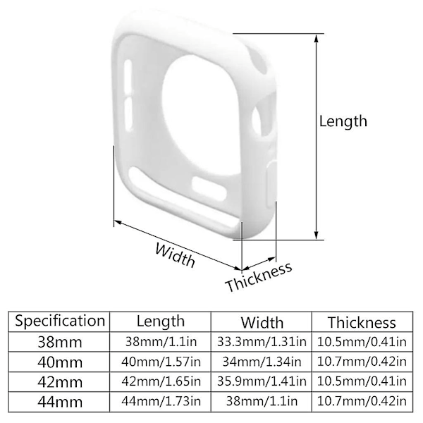 Passer til Apple Watch Series 1-6 SE Smartwatch Cover 38/40/42/44 mm Vandtæt Safir Sapphire 40mm