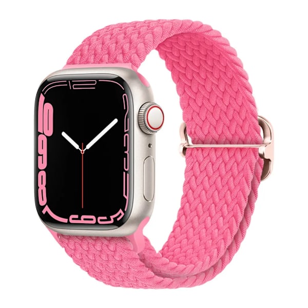 Flätad ögla för Apple Watch Rem 44mm 40mm 45mm 41mm 42mm 38mm 49mm Elastiskt Solo armband iWatch series 9 se 7 5 6 Ultra2 Band 46.Orange Pink 46.Orange Pink 38mm 40mm 41mm