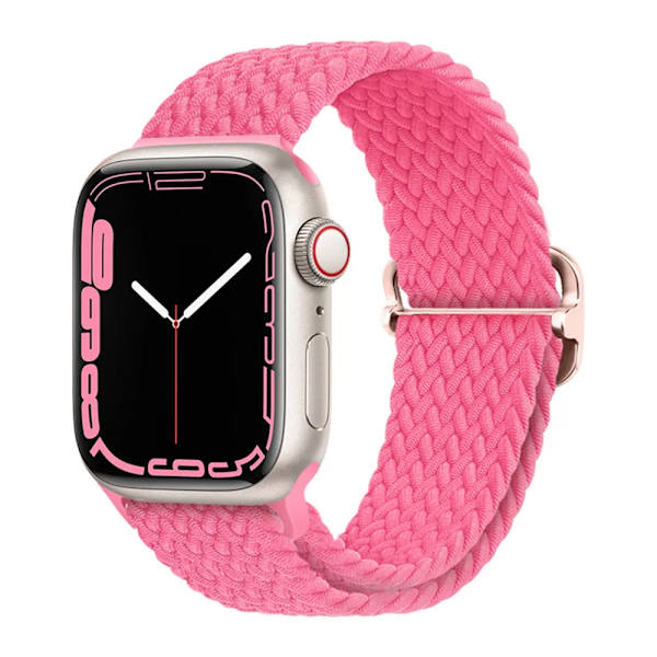 Flätad ögla för Apple Watch Rem 44mm 40mm 45mm 41mm 42mm 38mm 49mm Elastiskt Solo armband iWatch series 9 se 7 5 6 Ultra2 Band 46.Orange Pink 46.Orange Pink 42mm 44mm 45mm 49mm