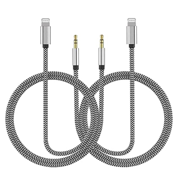 Aux-kabel til iPhone, Aux-lydadapterkabel kompatibelt med iPhone 14 13 12 11 XS XR X 8 7 6【GKS】