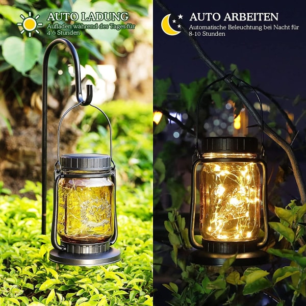 HHL Utomhussollampor, vintage solarlampor trädgård, LED-ljus
