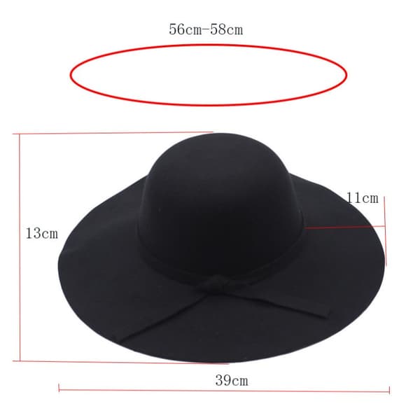 Retro hatt for kvinner med bred brem