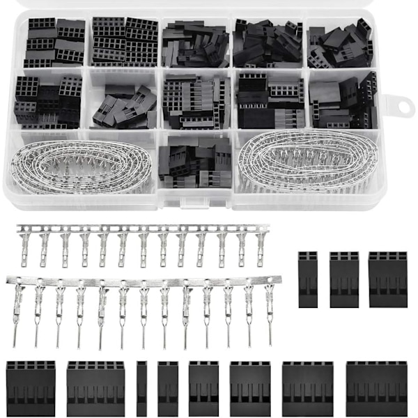 620 st Dupont-kontaktkit 2,54 mm pitch JST SM 1 2 3 4 5 6 stift crimpkontakter med Dupont-tråd/kabelkontakter