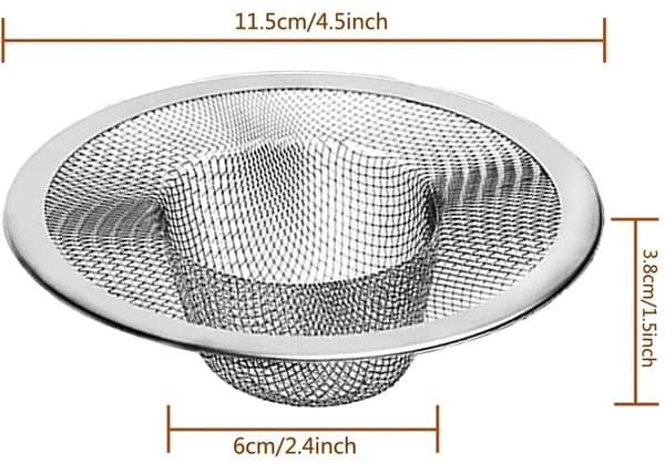 4-pak si i rustfrit stål – Silkekurv / Vaskeprop til vask, badekar og bruser 11.5CM