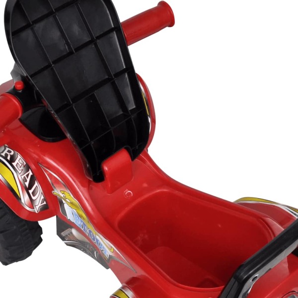 Fyrhjuling för barn med ljud och ljus röd