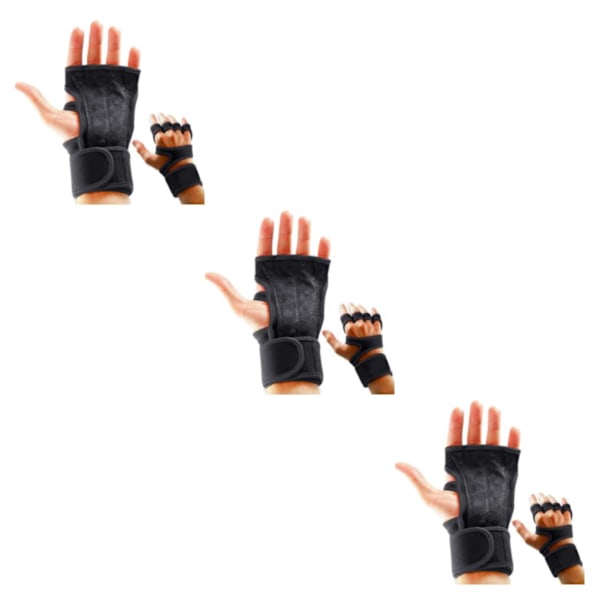 1/2/3/5 2 par Läder Lätta och andningsbara gymhandskar för Svart S Black S 3Set
