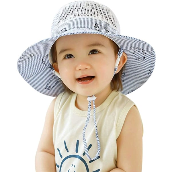 racy Baby Toddler Kids Justerbar Solskydd Hatt UPF 50+ Pojkar Flickor Mesh Bucket Hat Fällbar Groda 8-12 År