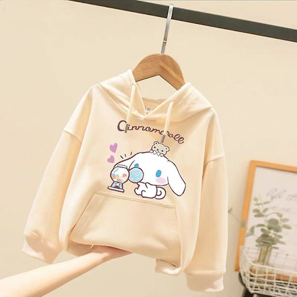 Sanrio Plysch Anime Cinnamoroll Melodi Piirretty Lastenpaita Kawaii Baby Poika Tyttö Hupunalla Pusero Rock Barn Vaatteet Lahja 160 160 BM-9EGFHJJ