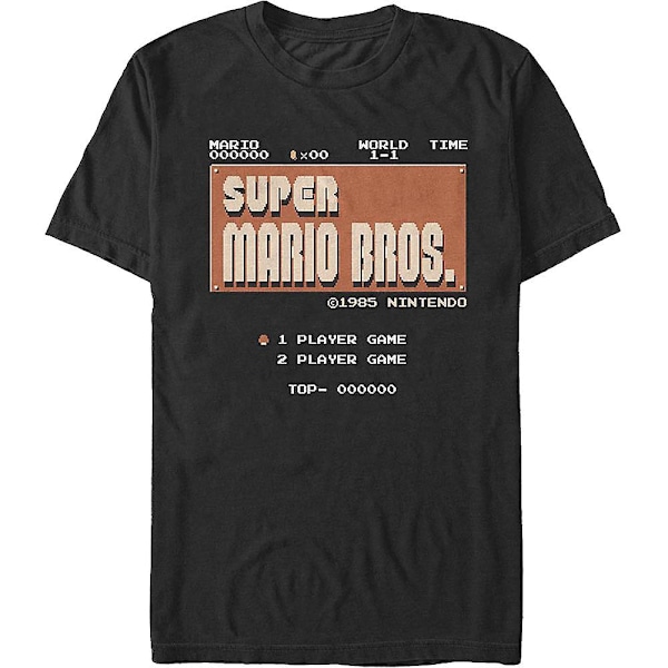 Super Mario Bros. Hjemmeskærm Nintendo T-shirt M