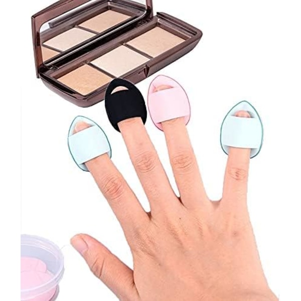 5 stk. Finger Pudder Puff Bånd Håndtag Makeup Mini Pudder Puff Foundation Svamp Mineral Pudder Våd Tør Makeup Værktøj