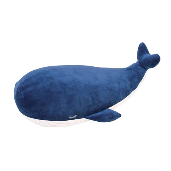 MUPI Val Gosedjur Plyschkudde 4 Storlekar Söt Mjuk Bomull Plyschkuddar Kawaii Blå Val Leksak Presenter till Flickor Blå, 25 cm) 25cm
