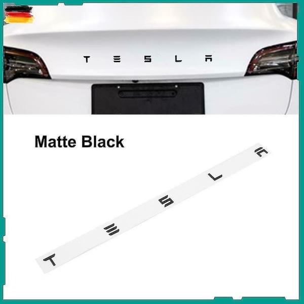 3D Matt svart Tesla bokstäver Trunk Panel Badge