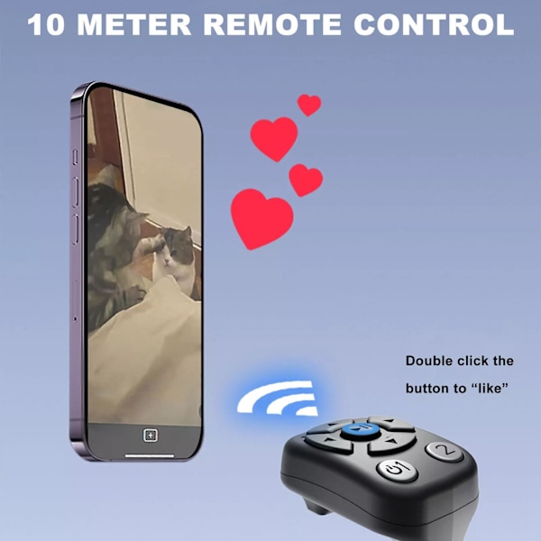 Tiktok Bluetooth Fjernkontroll Scroll Ring Sidevender Fjernkontroll Pink