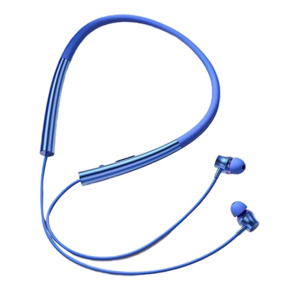 Bluetooth Headset, Sports Stereo Audio Necklace In-Ear Headphones (Blue)