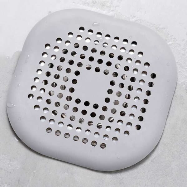 Silikon avloppsskydd 4 delar Vit Grå Diskbänkssil med sugkopp Badkarssil Köks- och badrumsdiskbänkssil