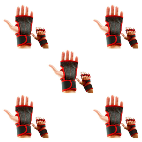 1/2/3/5 2 stk Lette og pustende treningshansker i skinn for Red S Red S 5Set