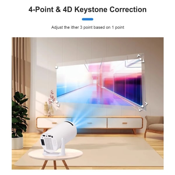 Mini Kannettava 2K-projektori kaukosäätimellä, automaattinen keystone, 2K