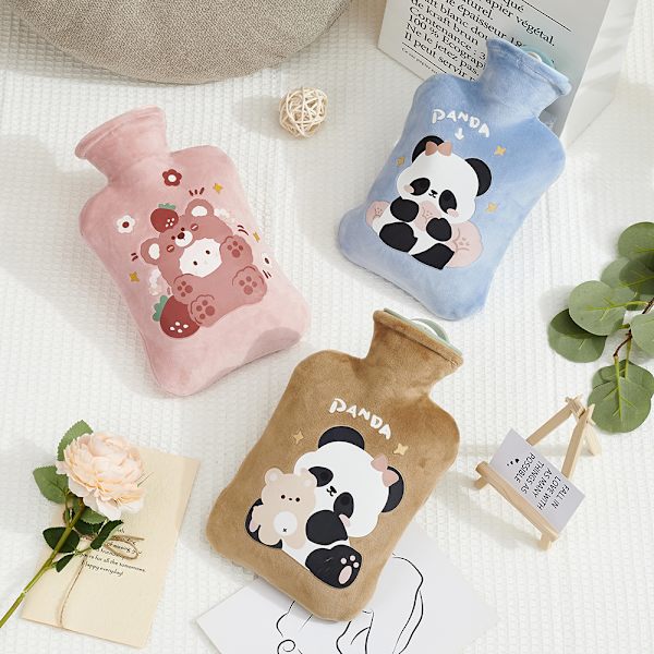 Plush handvärmare, sammet, 2L, pandamönster