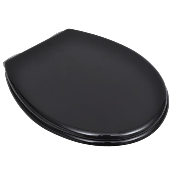 vidaXL Toalettlock med Soft Close MDF Svart Black Black