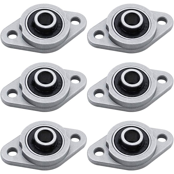 6 Stykker Lagerblokk 8mm Diameter Sink Legering Rombeformet Selvjusterende Lagerblokk Lagerblokk for KFL Serie Maskineri Transportør