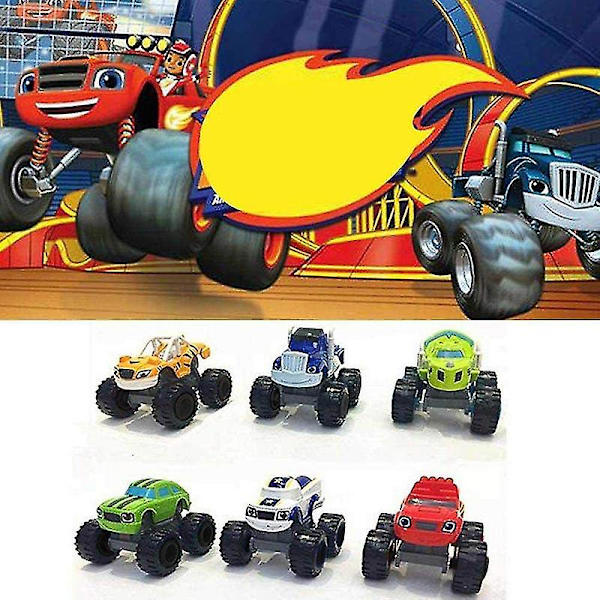 6 kpl Blaze ja Monster Machines -lelut, ajoneuvot kilpa-autot kuorma-autot lasten lelu