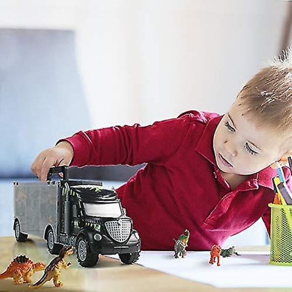 Dinosauruslelut Kuorma-auton Kuljetusauto Leluja Dinosauruslelut Eläinlelut Kaksinkertainen Sisäsäilytyssetti Lapsille