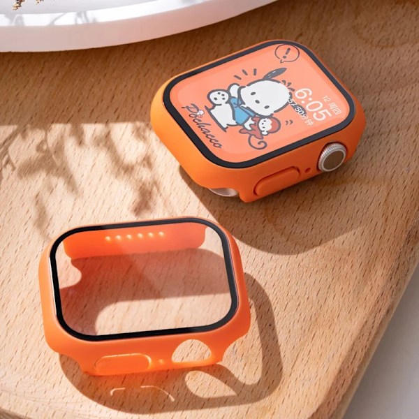 Hærdet glas + cover til Apple Watch etui 45mm 41mm 44mm 40mm 42mm skærmbeskytter Apple Watch tilbehør serie 9 4 5 6 SE 7 8 orange 29 Orange 29 Series 123 42MM