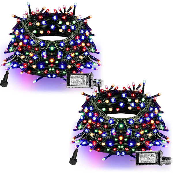 Ljusstarka 20 meter 200 LED Julbelysning, Julgransbelysning Kopplingsbar Flerfärgad Multicolor 400 LEDs