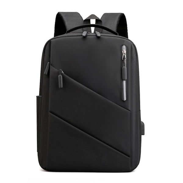 Reflekterande ryggsäck för män för kvinnor med USB laddningsport Mode affärsväskor Laptop ryggsäck utomhus resepresenter Black