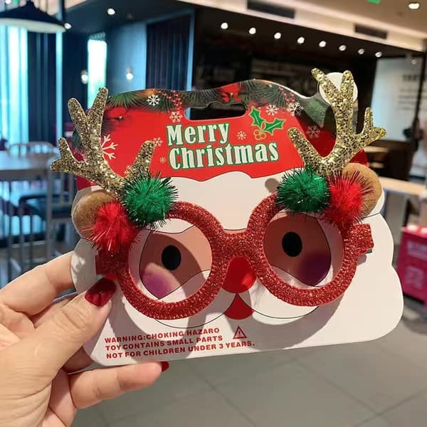 Julglasögonbågar Festlig Tomtestil Kostymtillbehör