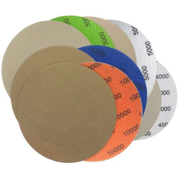 50 st Slippapper, Runt Sandpapper, 125mm Kardborre Slippapper, Våt- och Torrslipskivor 3000/4000/5000/7000/10000 för Flockning, Sandpapper