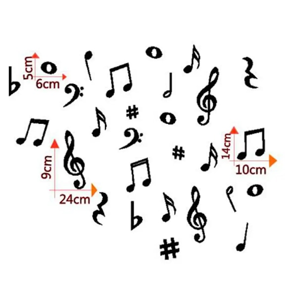 hot selling 28 Vinyl MUSIC Musical NOTES Variety Pack Wall Decor Decal Sticker On Wall Decal Sticker Home Decor Art Mural,y2002