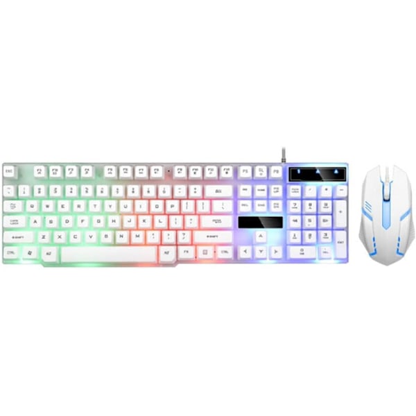 Trådlöst tangentbord och mus-kit GTX300 Combo Kit LED-bakgrundsbelysning, Vit