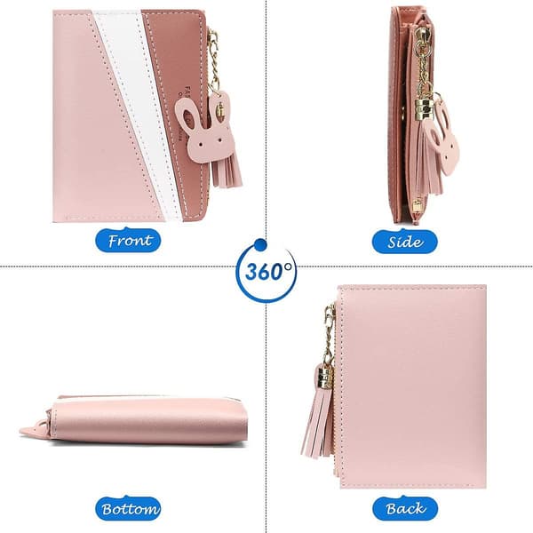 Pung, dame, kort, lynlås, pink