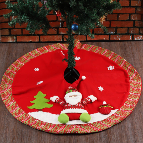 Christmas Tree Kjol Cover Förkläde Wrap - Tomte och snögubbe dekoration (B)  0269 | Fyndiq